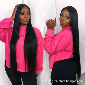 Uniky 30 inch silky Straight lace front Hair Wigs Pre Plucked Brazilian Hair 13x4 Lace frontal Wig Human Hair Wigs For Women
